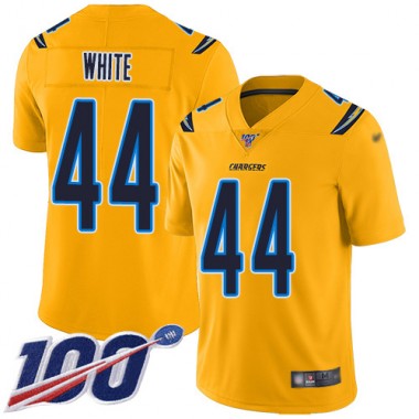 Los Angeles Chargers NFL Football Kyzir White Gold Jersey Youth Limited #44 100th Season Inverted Legend->los angeles chargers->NFL Jersey